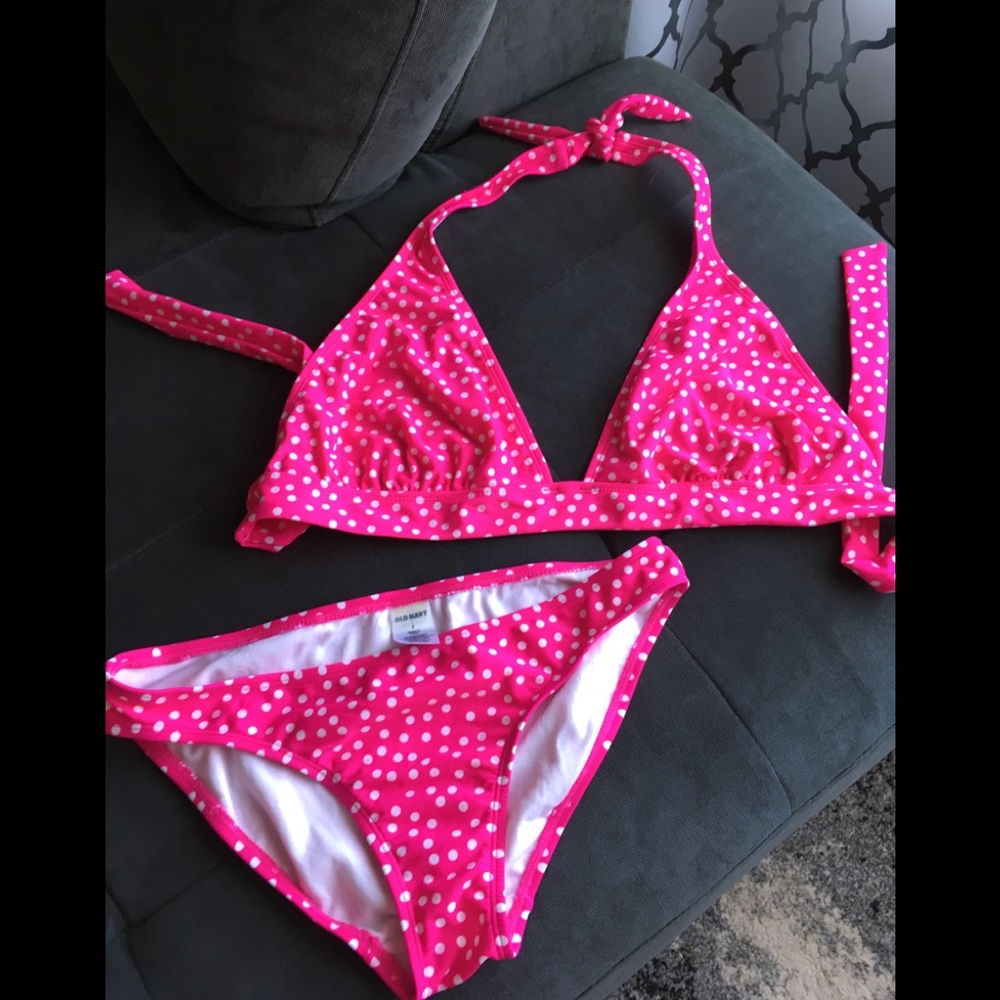 Hot pink polka dot bikini NEW